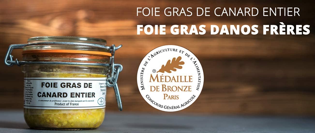 Entenleber Entier 180g im Glas, Edition Franck et Olivier. Ganze Stücke, geschützte Herkunft IGP France Sud-Ouest. Mehrfach prämiert. Hersteller Danos (1)