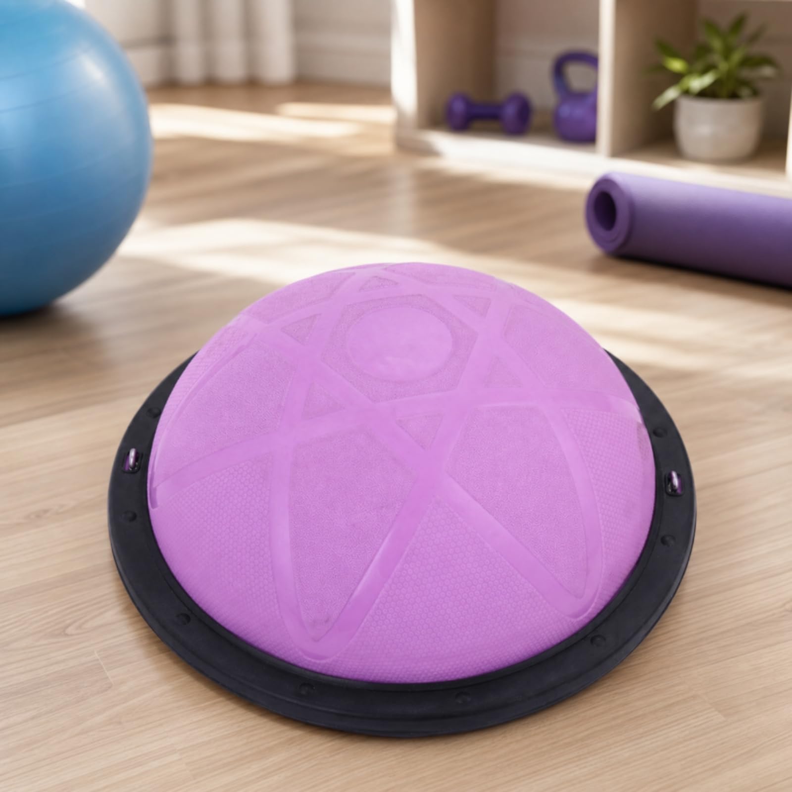 Balance Training Ball Mezza Sfera Equilibrio Palla Propriocezione Cuscino Stabilità Pedana Allenamento con Superficie a Rilievo E Base Circolare