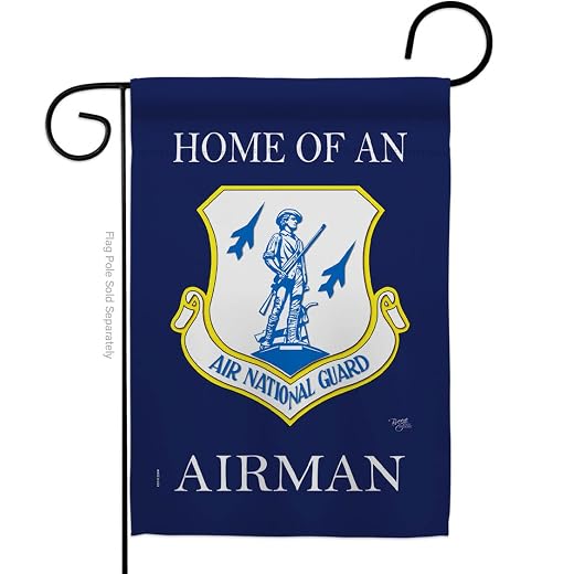 Breeze Decor Home of Air National Guard Airman Flag Armed Forces ANG United State American Military Veteran Retire Official House Decoration Banner Small Yard Gift Double-Sided, Made in USA