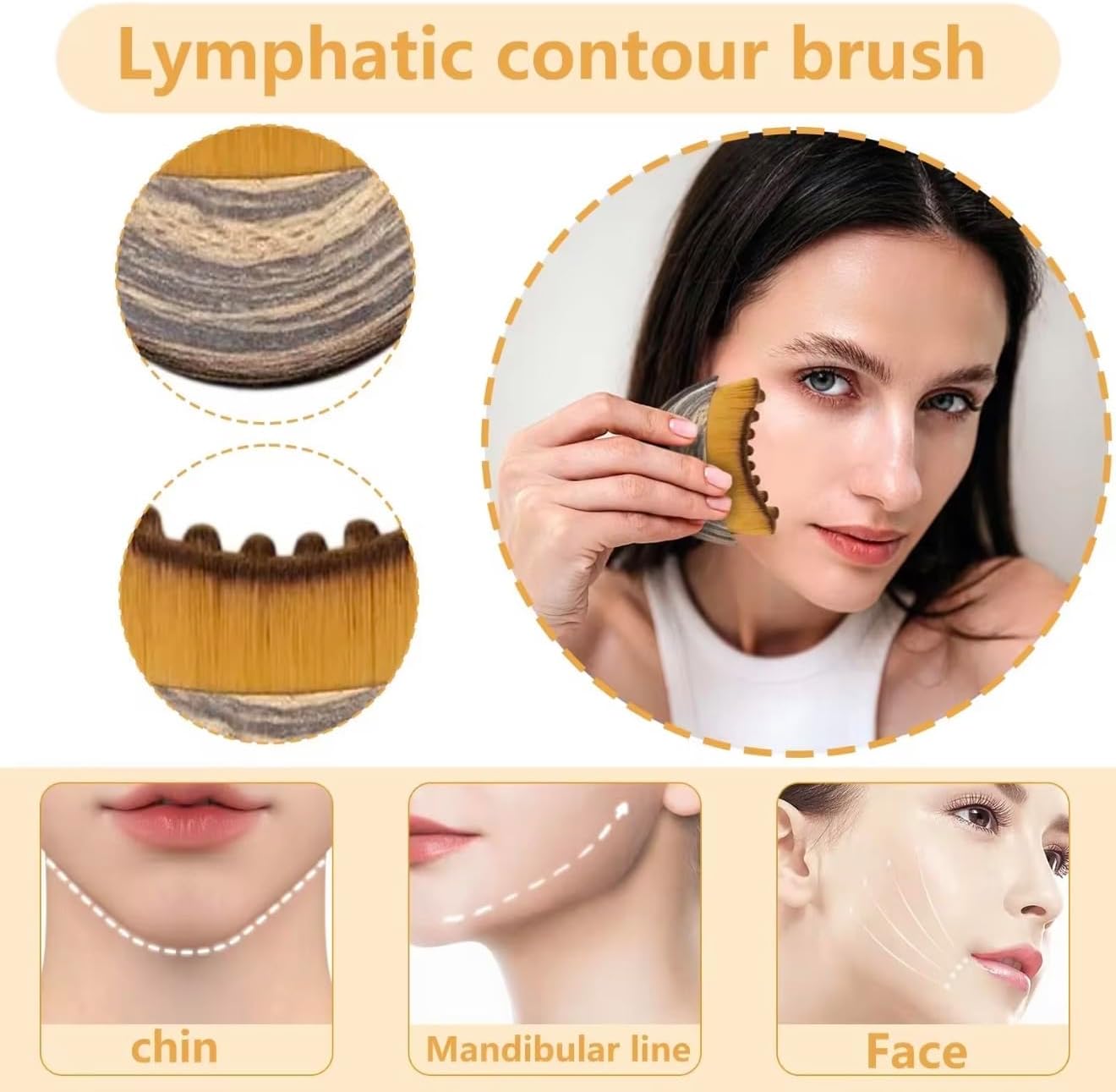 Face Sculpting Tool & Facial Massage Brush – Contour Face Brush for Cheeks & Jawline, Soft Bristle Skin Care Brush for Women & Men