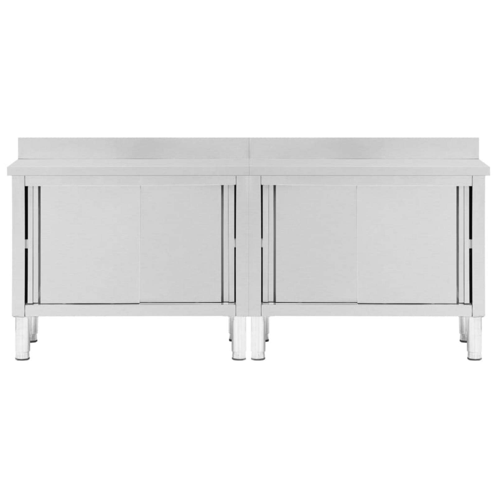 Cikonielf Stainless Steel Operations Table with Sliding Doors, Stable Kitchen Work Platform 240 x 50 x 95 cm