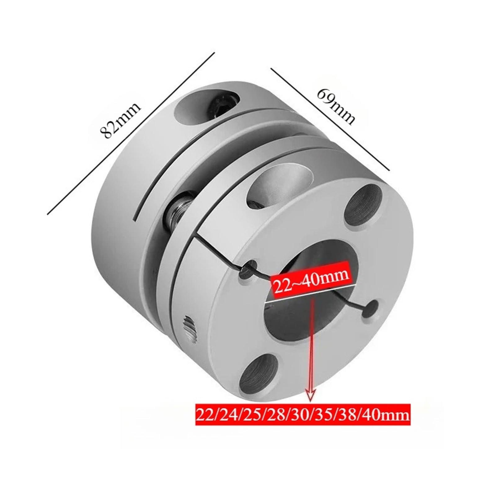 CSCA-D82x69 Pojedyncza/podwójna membrana ze stopu aluminium 82mm x 69mm otwór 22-40mm 1 szt.(22mm to 30mm)