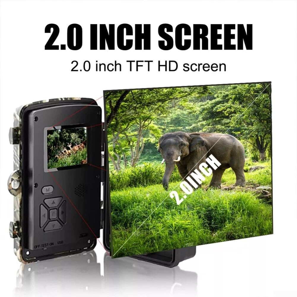 Wildlife Trail Camera 12MP Foto 1080P Video, No-Glow 940nm Night Vision, 0.8s Trigger, 15m PIR Detection per sorveglianza esterna