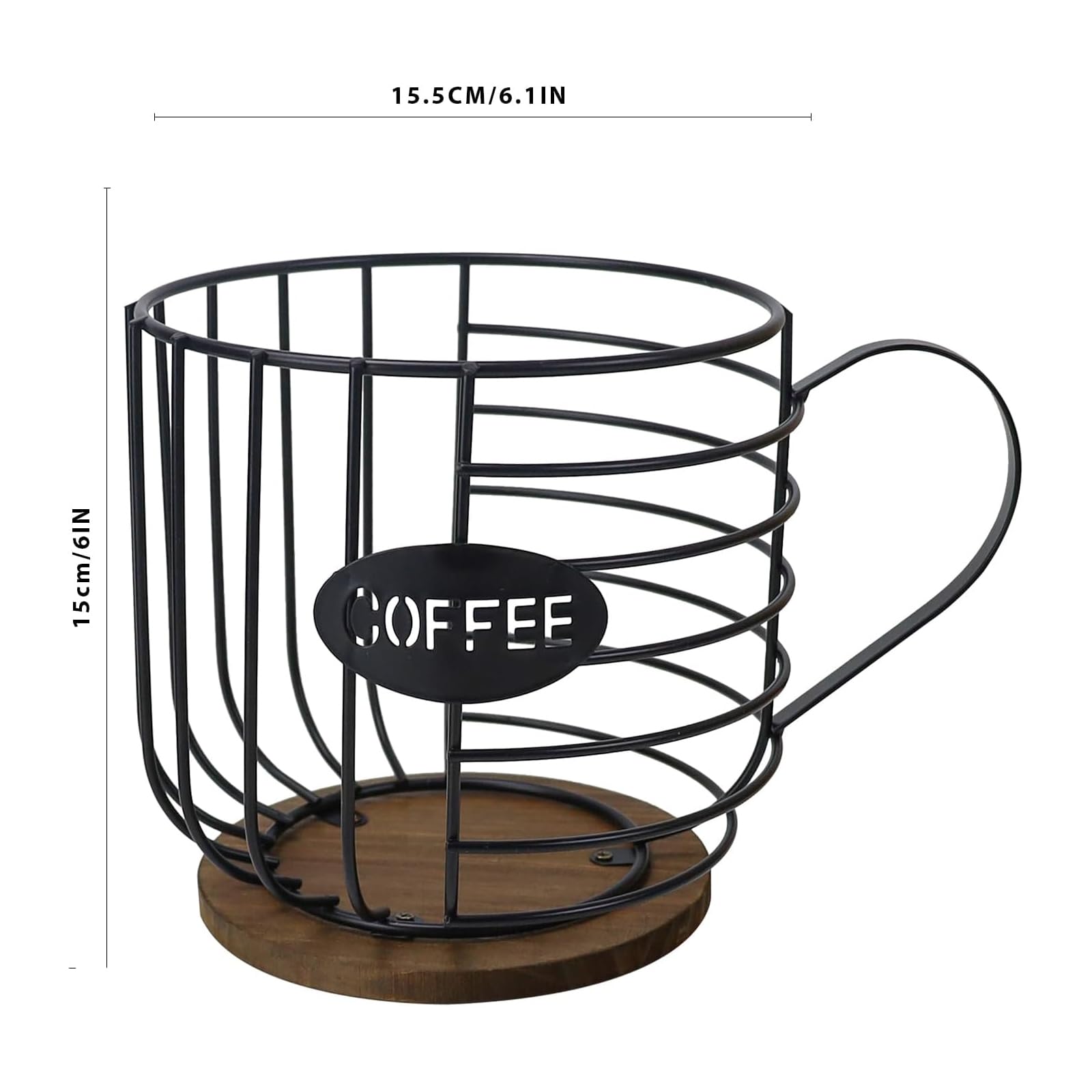 Deamos Capacity Coffee Pod Holder,Coffee Pod Organizer,Coffee Pod Storage,Coffee Bar Accessories,K Cup Holder Coffee Pod Organizer with Wooden Base for Kitchen Coffee Bar Office - Image 2