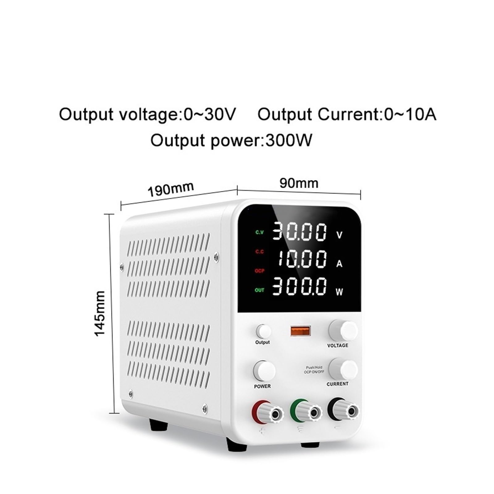 Fuente de alimentación conmutada CC, 30 V, 60 A, 120 V, Fuente de alimentación, Salidas 3 A, 5 A, 10 A(White 30V 5A)