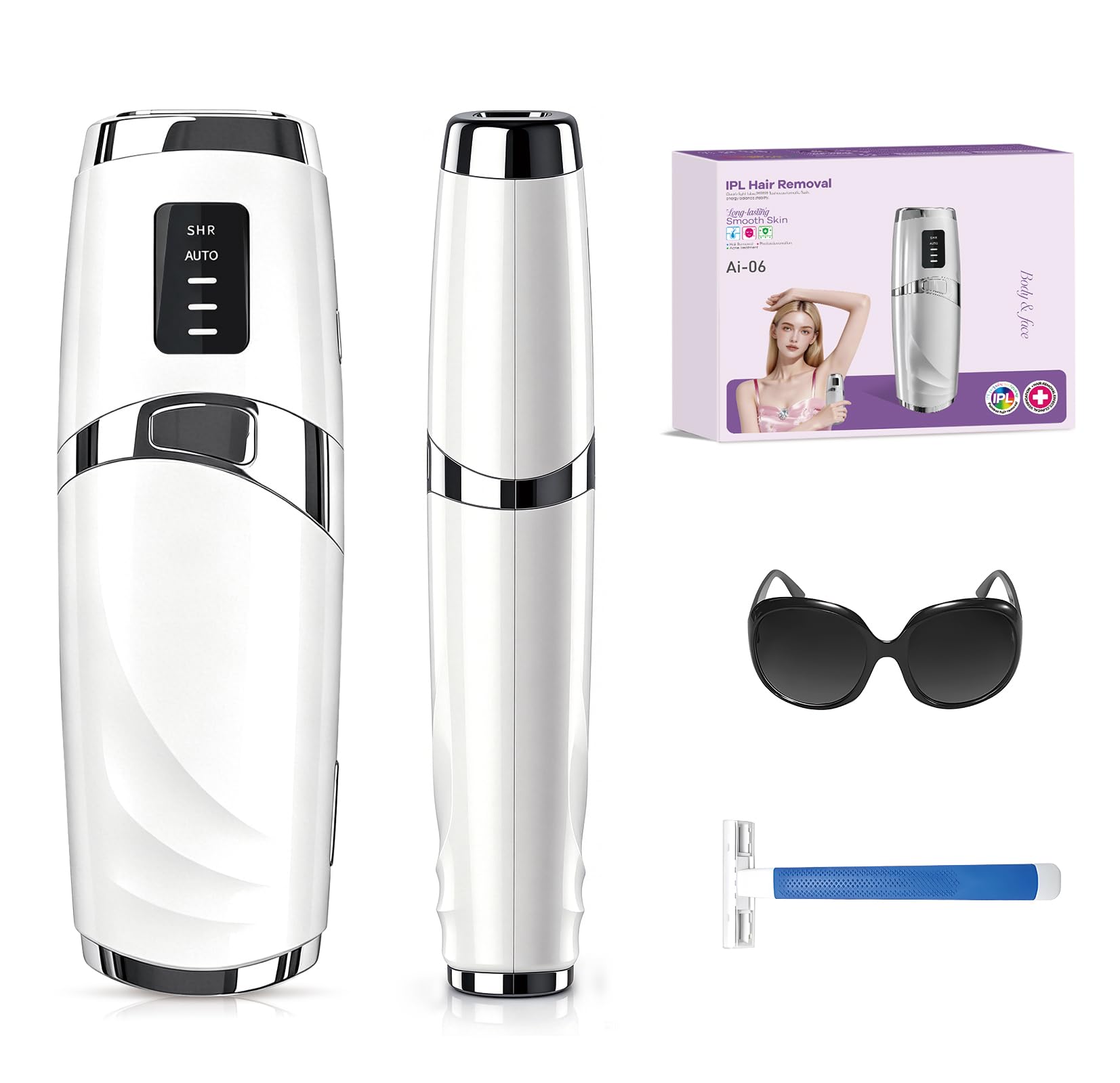 Depiladora Laser IPL, 3 Modos & 999,999 Flashes, para Cuerpo, Blanco | Depiladora Laser Mujer, Onda de 530-1200 nm, Depilacion Laser Casa Indolora para Hombre, Piernas, Bikini, Axilas, Cara