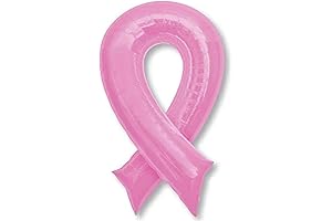 Anagram Pink Breast Cancer Awareness Ribbon Shaped Mylar Balloon