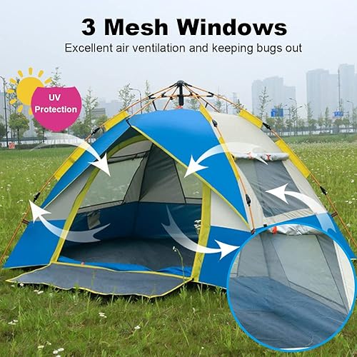 Miniatura 4 de Ymiko Outdoor Pop Up Tent Instant Automatic Camping Tent Portable Family Tent for 2 3 4 Person Camping Hiking Backpacking Beach Picnic Dark Green