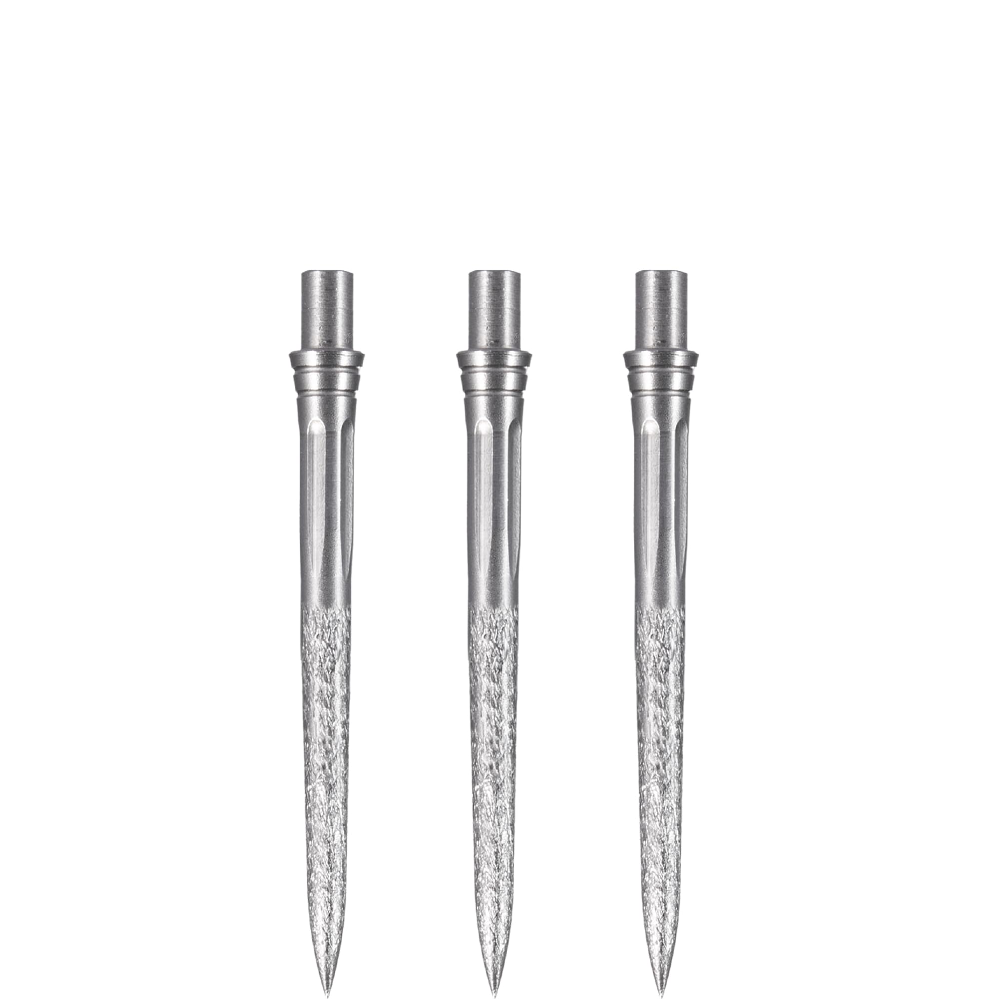 Caliburn Evo Dart Points | Roughed Smooth Grip | No Lip Design | Precision Steel Tip Dart Points | Multiple Colours (Silver, 28mm)
