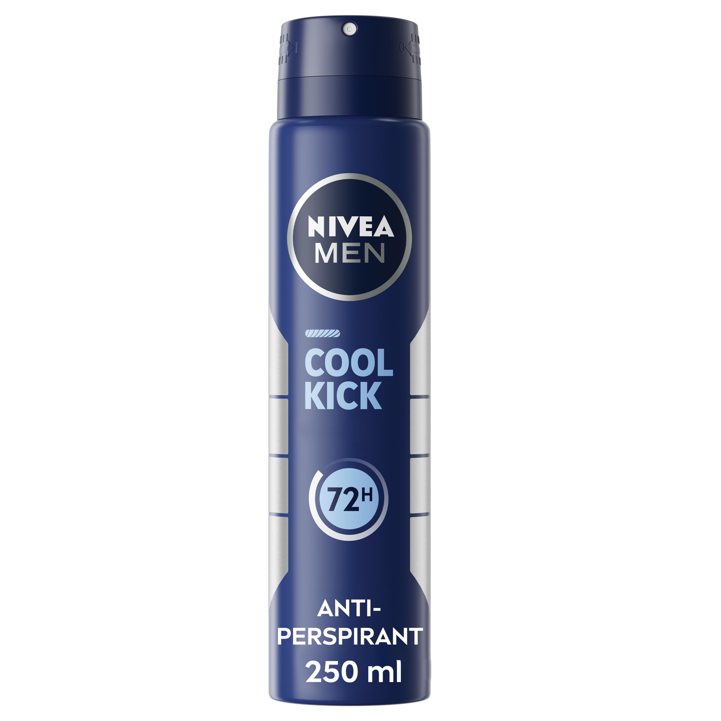 NIVEA MEN Cool Kick Spray Anti-Perspirant (250ml), Deodorant Spray for 72H Protection, Men's Sweat Block Aerosol with Cool-Care Formula, Prevents Odour and Sweat