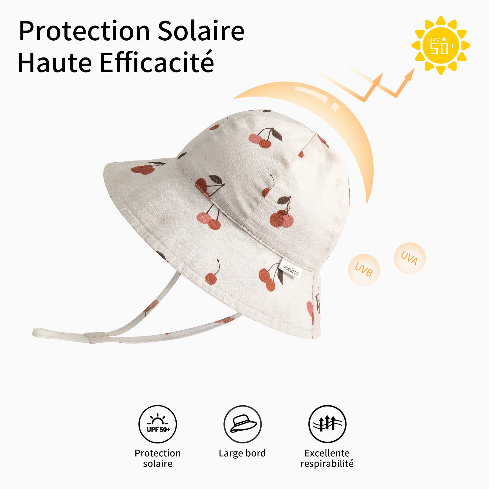 coolable Cappello da Sole per Bambini Pieghevole e Regolabile, Cappello a Secchiello Estivo con Ampio Bordo, Protezione UV UPF 50+ per Neonati e Bambini