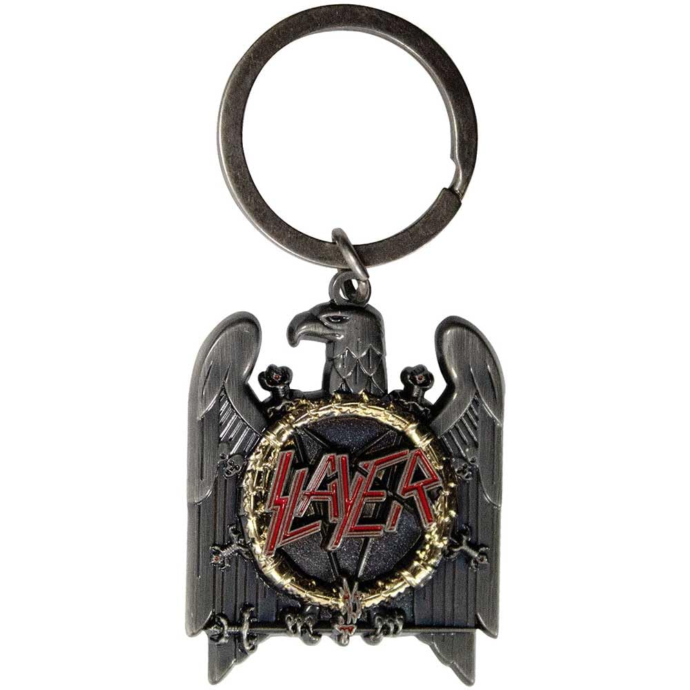 Slayer Keyring Classic Eagle Band Logo Official Silver Metal Keychain One Size