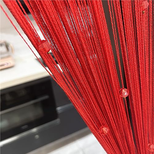 Cortina de hilos con borlas de cristal para puertas y ventanas 4