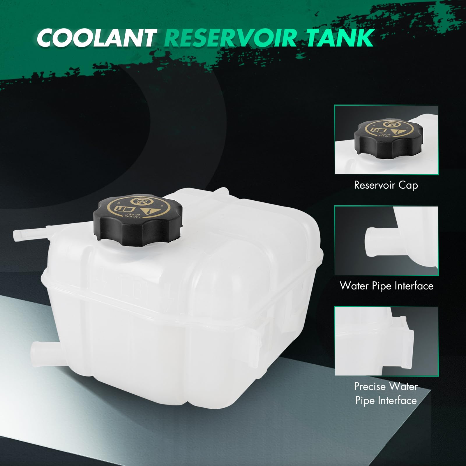 SCITOO クーラント ラジエーターリザーバータンク 603-385 クーラントオーバーフロー拡張ボトル ビュイック用 キャデラック用 シボレー用 エンジン冷却液リザーバーオーバーフロー膨張タンク 13220124 22950436 13502353、のためにキャデラック SRX