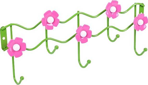 Kids Coat Rack Wall Mount Hooks for Kids Room Flower Design
