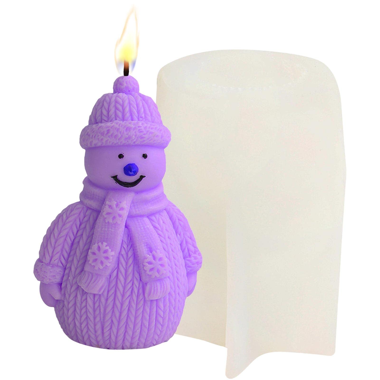 Stampo in silicone per candela con pupazzo di neve per