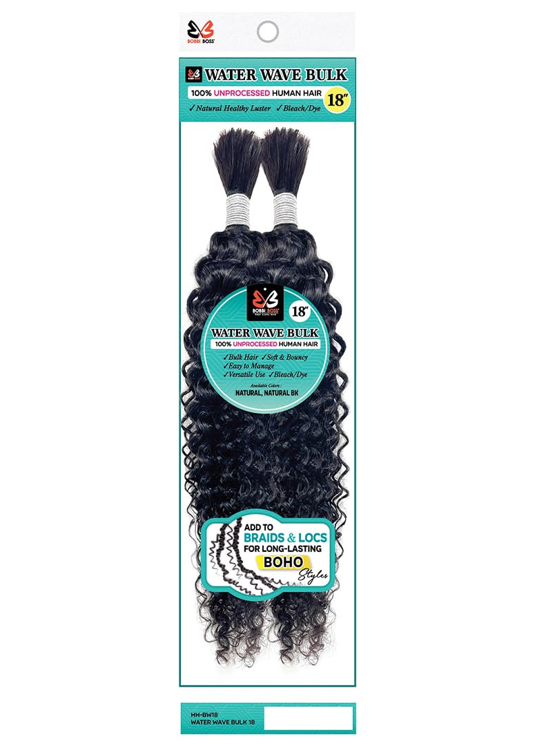 Bobbi Boss Unprocessed Human Hair Braid WATER WAVE BULK 18" (Natural)