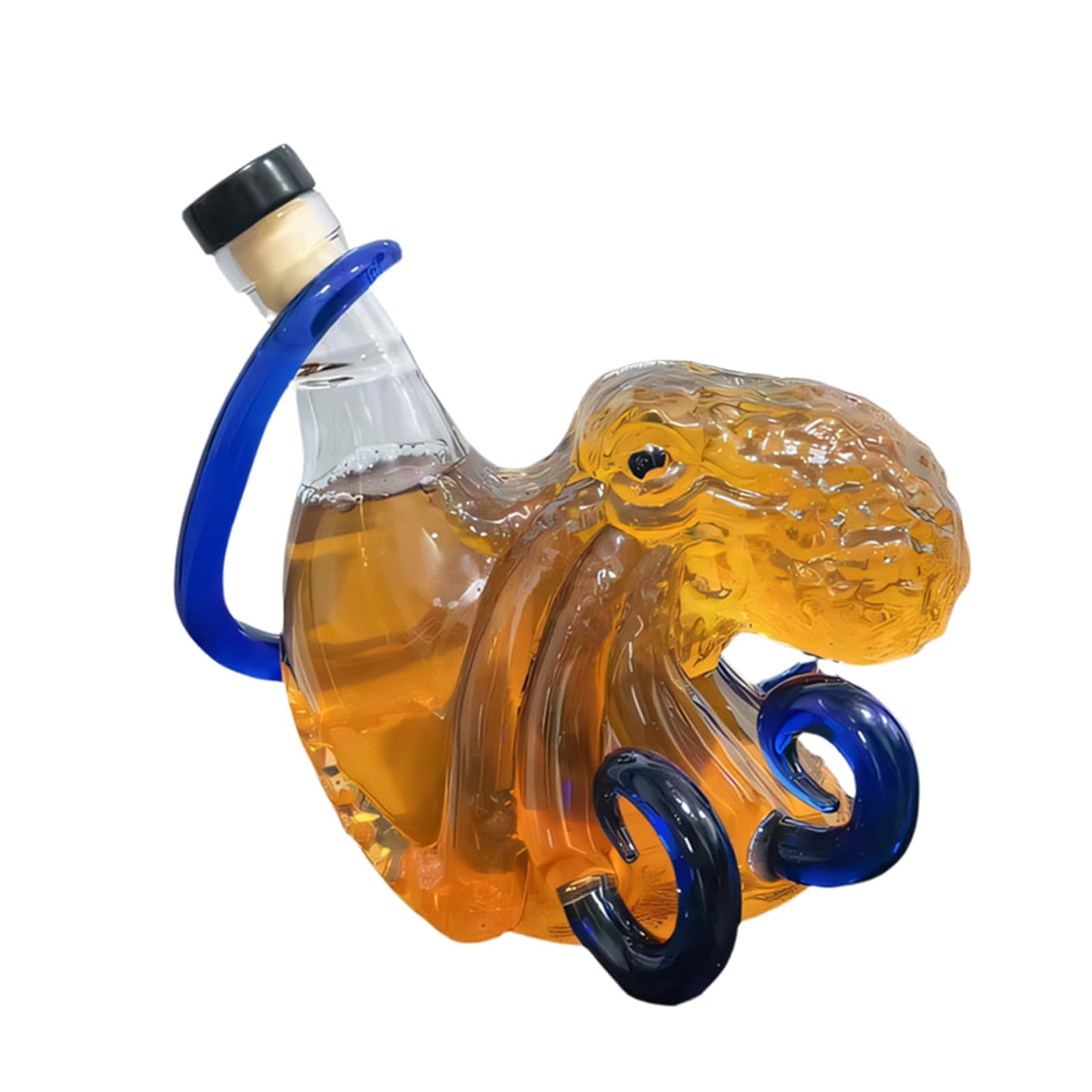 Buxuaaaa Clear Glass Liquor Dispenser with Creative Octopuses Shape Alcohols Container Whiskeys Bottle for Cocktails and Drink Glass Liquor Bottle