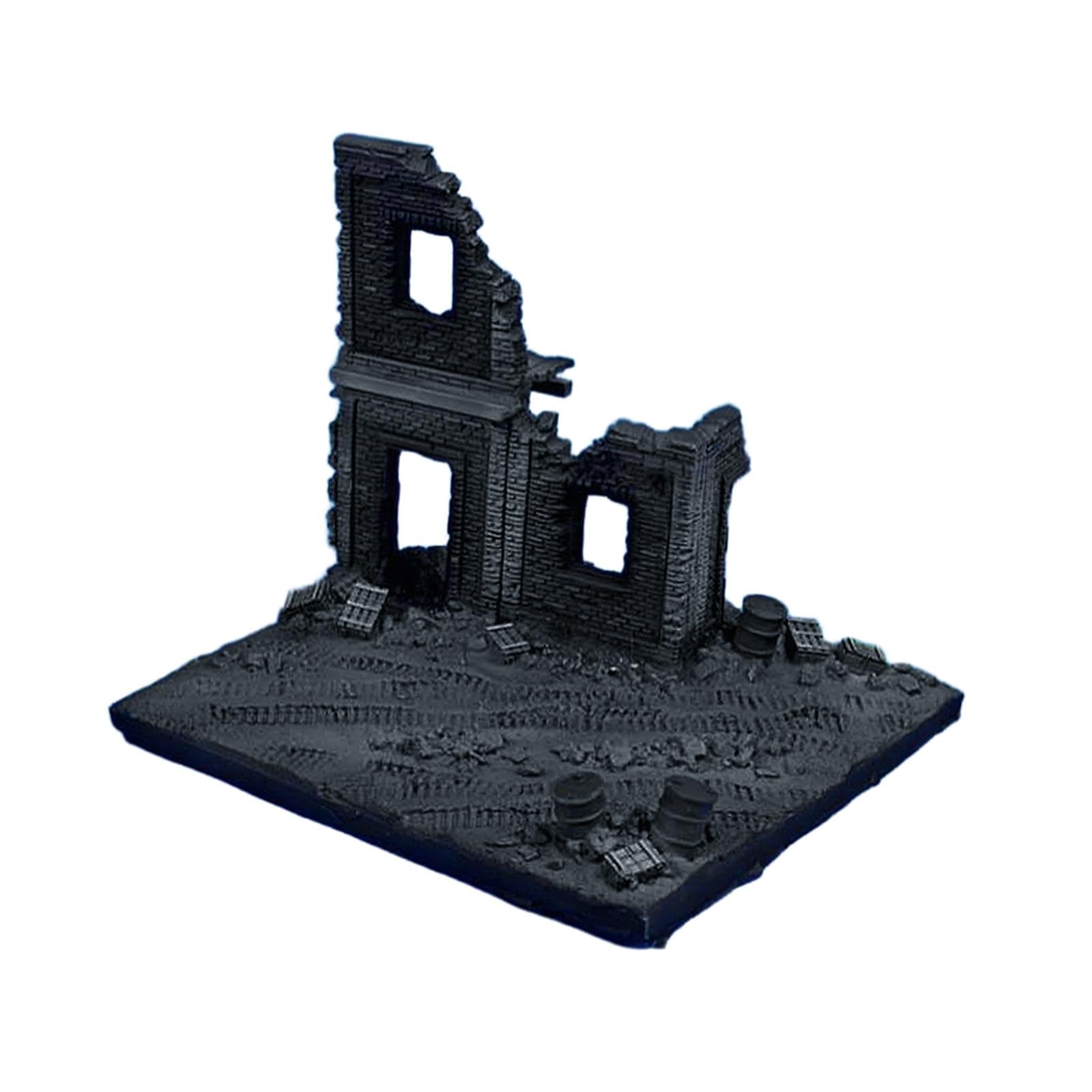 Base per Modello di Casa in Rovina in Scala 1:72, Micro Paesaggio, Diorama in Resina, Accessori per Modelli