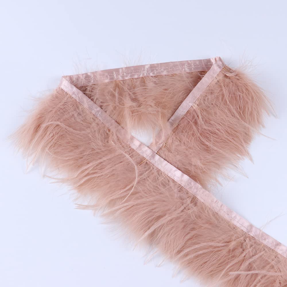1 metro di piume di tacchino di struzzo Trim 10-13 cm nastro di piume per abiti da sposa decorazione accessori per artigianato da cucire-nero, 5 metri
