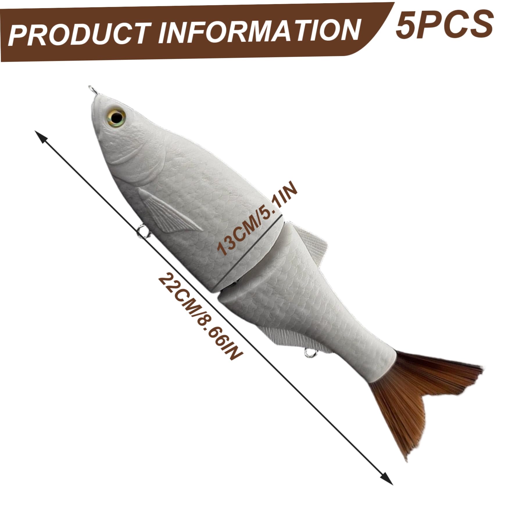 Señuelos de Pesca, señuelos de Pesca en Blanco sin Pintar, Escamas de Pescado talladas a Mano, Cola de filamento, Cebo Dorado para lubina, Trucha, Lucio, crankbait, de en Blanco, s