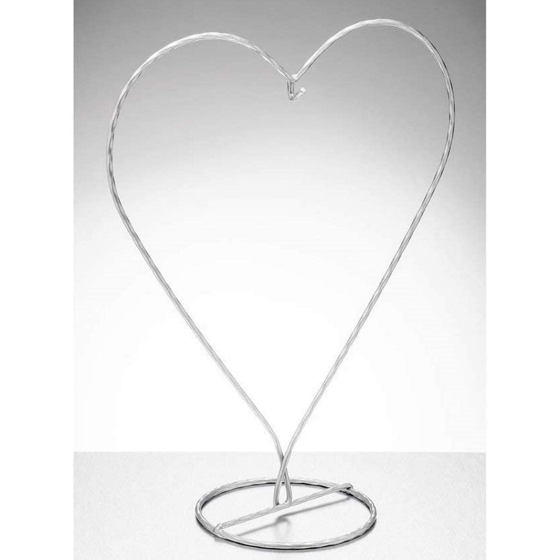 Sienna Glass Heart Shaped Display Stand Silver