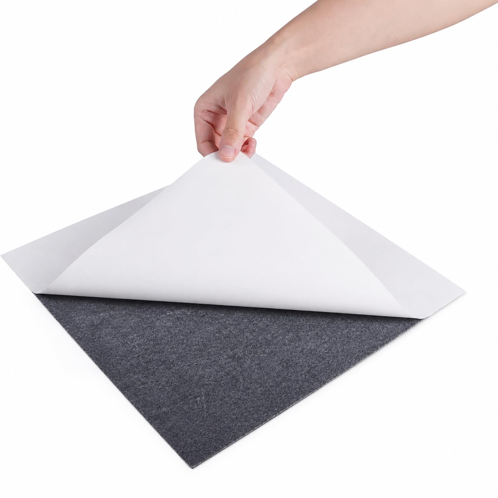 Photo 1 of Non-Slip Rubber Pad Sheet with Adhesive Back, DIY Material for DIY?Sealing, Bumpers? Furniture Protection and Support, Black (1/25" Thick, 12" X 12'')