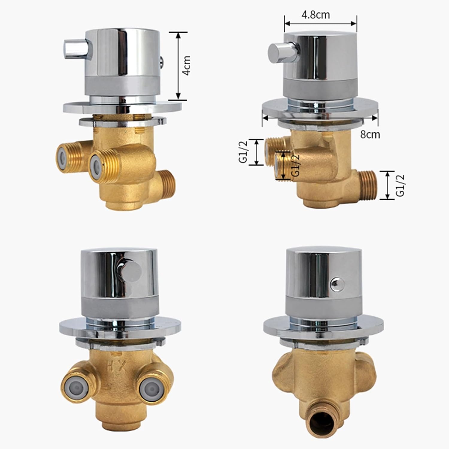 Wall Mounted Brass Thermostatic Mixer For Shower System Water Temperature Control Faucet Valve Bathroom G1/2 Inch, Cartridge Cold & Hot Mixing For Tap Bath Thermostat Switch(VALVE 1)