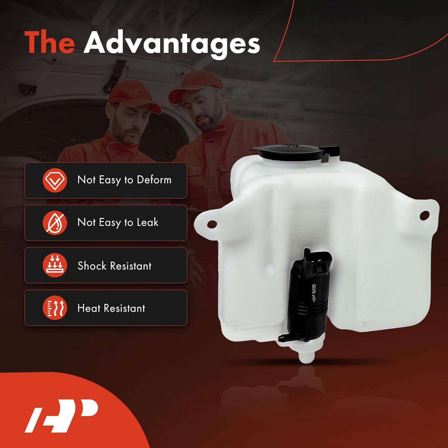 A-Premium Windshield Washer Reservoir Tank Assembly with Small Tank Compatible with Toyota Tacoma 1995-2000 - with Cap & Washer Pump & Hose, Replace 8531504040 (2.5 Liter Capacity)