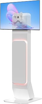 Brandable Kiosk Floor Stand for Displays with Custom Branding Panel & LED Lights VESA 75x75 100x100 Monitor TV Tablet Displays Lockable Secure ADD-VFSKLED