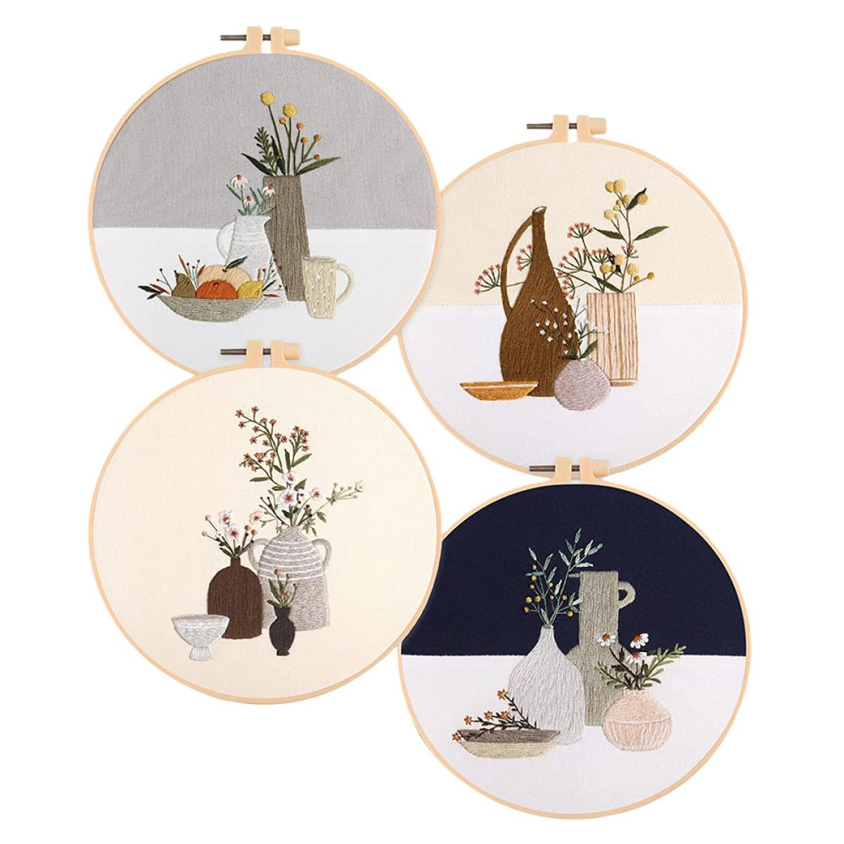 Frcolor 便利なクロスステッチキット 刺繍糸とニードルポイントキット 初心者向けDIYクラフト用品 集中力 想像力養う インテリア装飾用アー : Hobbies