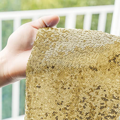 Yuhx 6 Pack Gold Sequin Table Runner, 12" X 72" Glitter Sparkle Gold Table Runner Rectangle For Birthday Wedding, Bridal & Baby Shower Party Supplies Decorations (Gold, 6 Pack) #TOP5