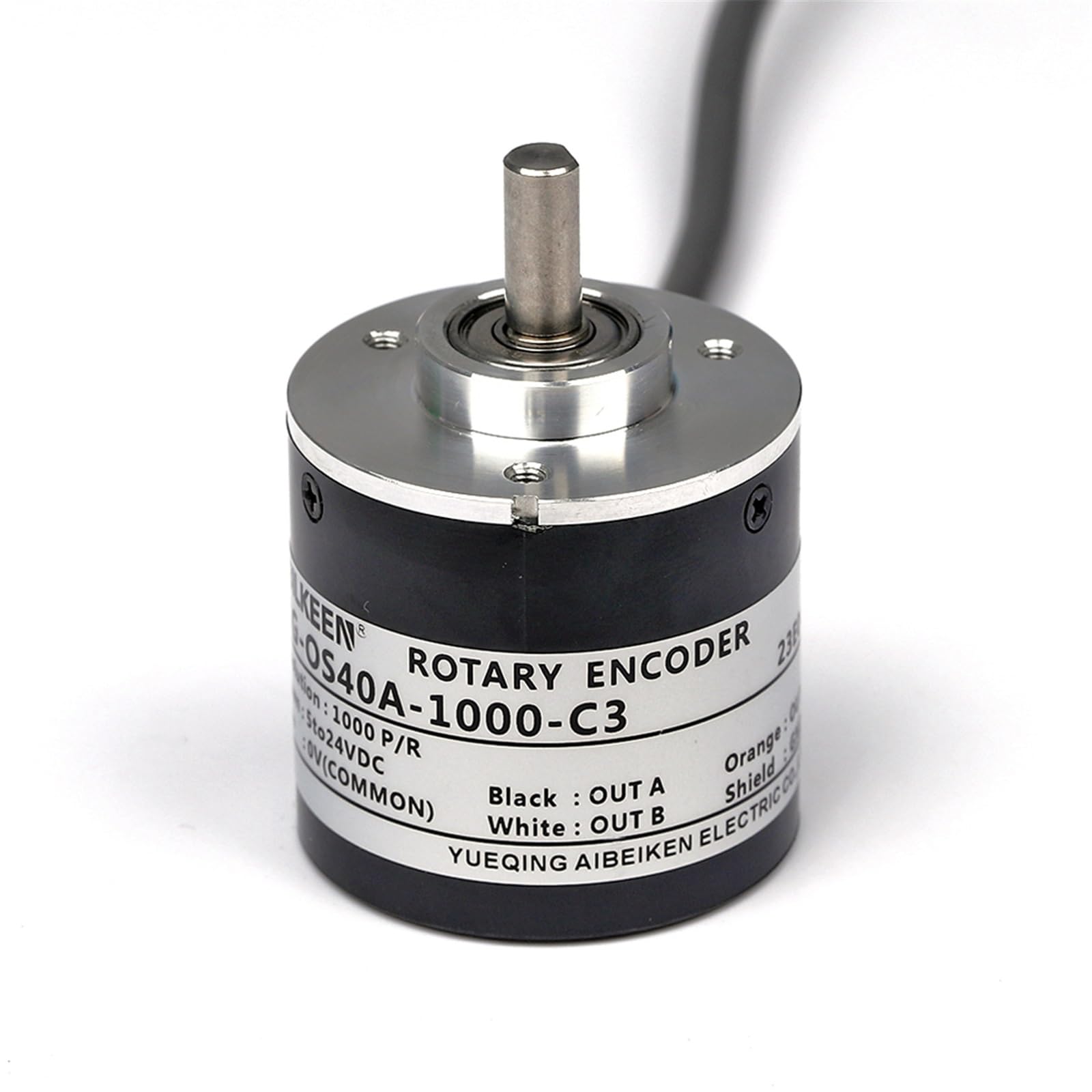 Encoder rotatorio incremental universal de 40 mm de diámetro exterior, serie E6B2, tipo magnetoeléctrico, eje sólido de 6 mm, 5000 PPR(300 PPR,Magneto Electric,NPN Output)