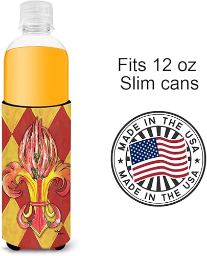 Vista 184 de Caroline's Treasures 8137LITERK Mardi Gras Fleur de lis Nation Botella de vino Hugger Botella Enfriador de Frigorífico Funda Abrazador Lavable a