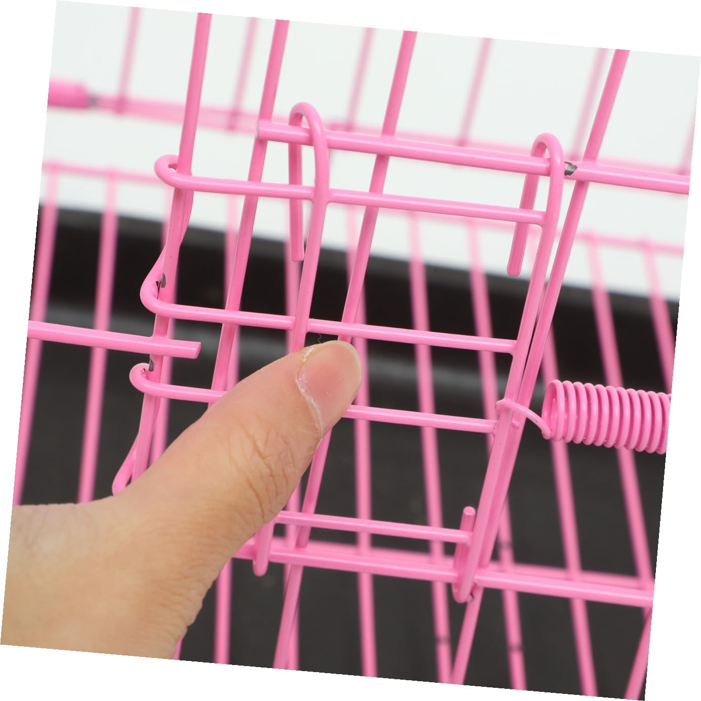 VICASKY Folding Dog Cage Small Medium Pet Crate Pink Iron Portable Kennel for Poodles Cats Rabbits with Breathable Design Easy Carry Pet House