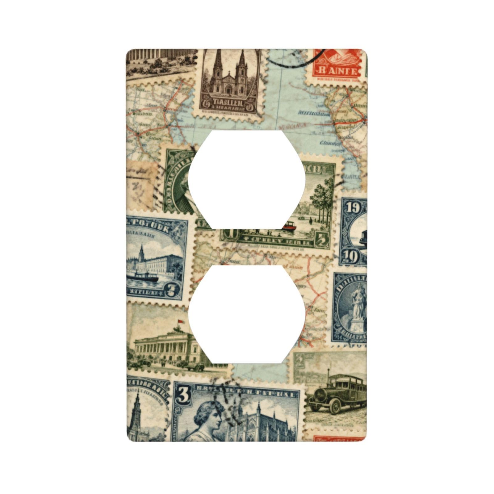 Stamp Decorative Switch Plate Cover-Unbreakable Polycarbonate Wall Plate for Home Office, 1 Gang with Screws