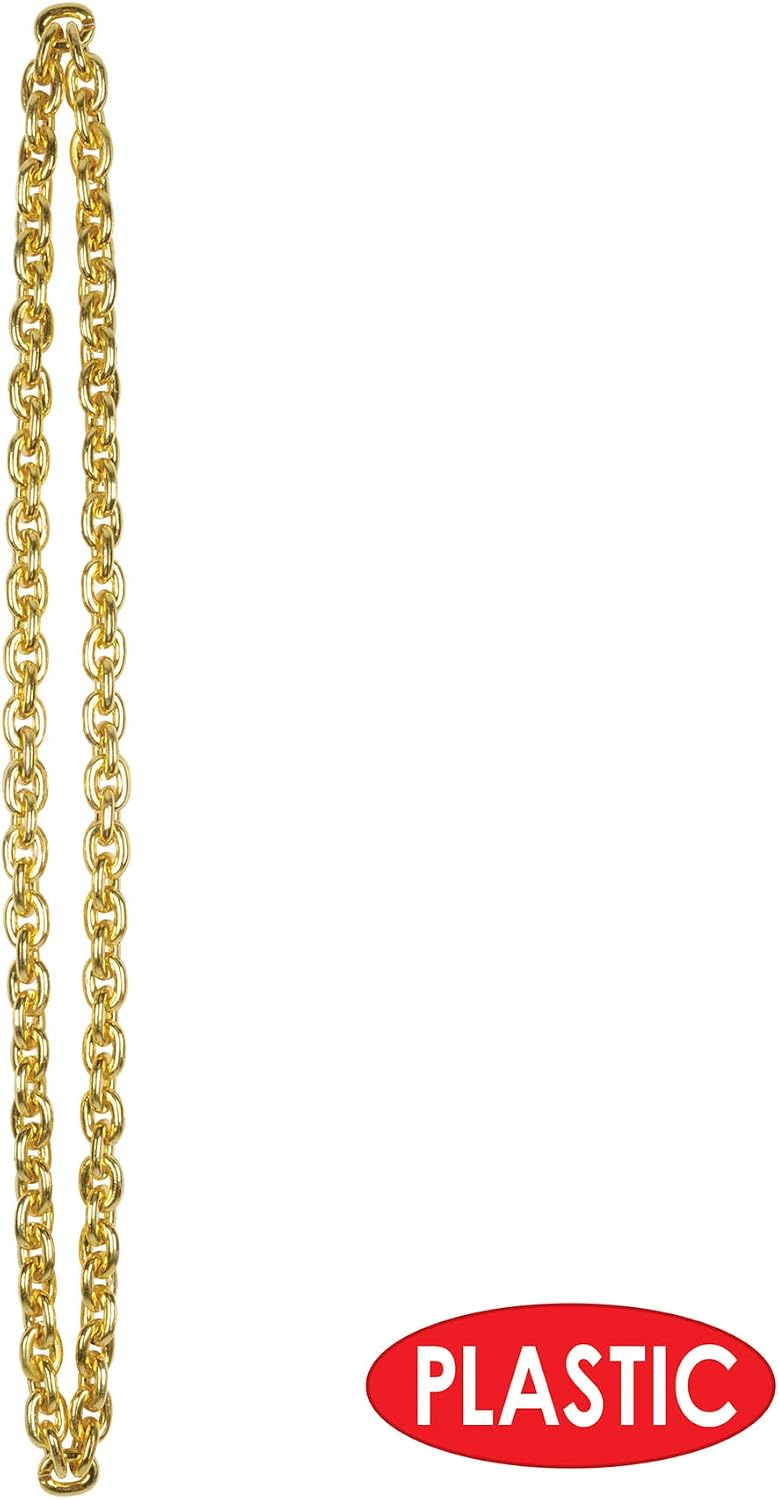Chain Beads (gold) Party Accessory (1 count) (1/Card)