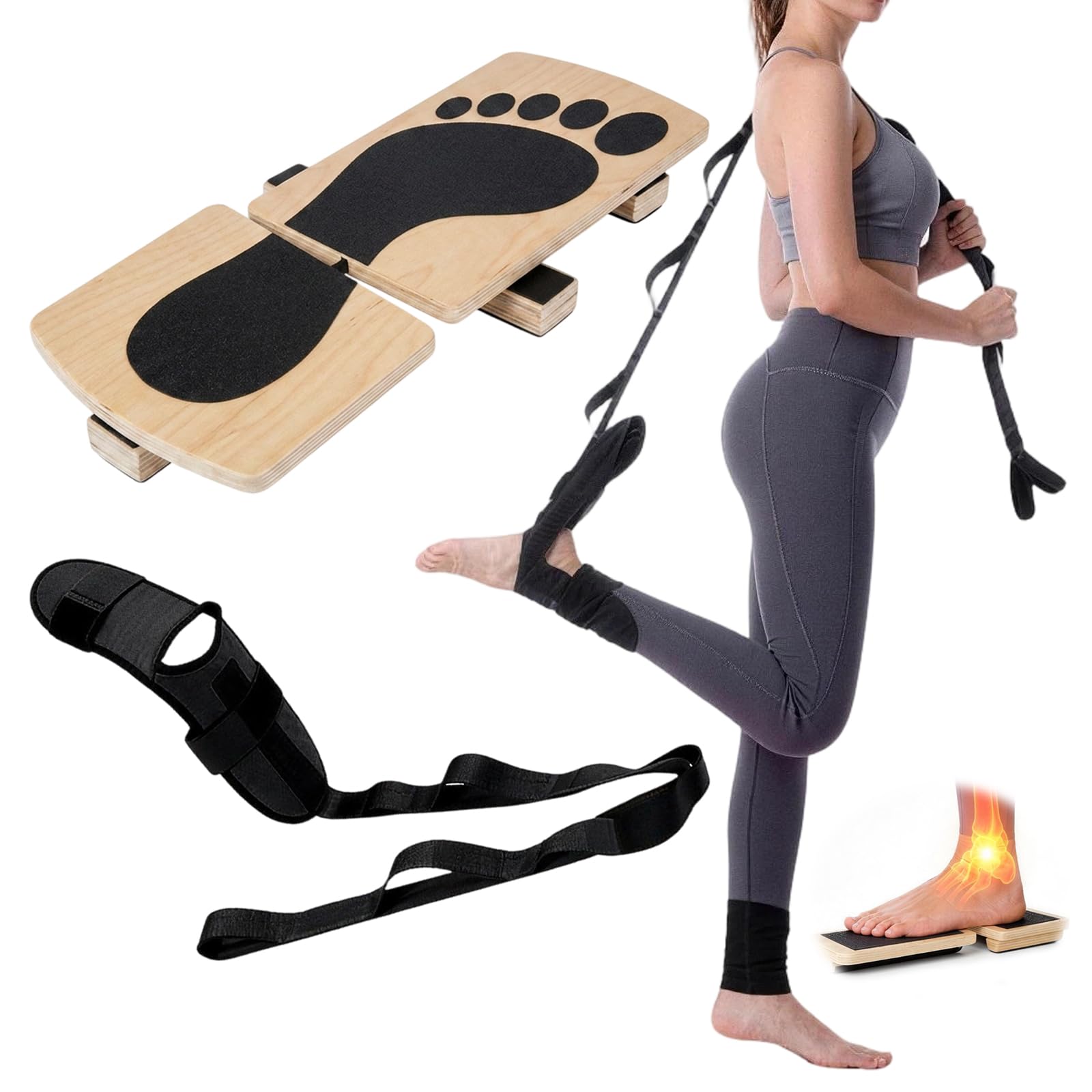 Ankle Balance Board for Stability & Strength Training – Single Leg Balance Board Wobble Board Balance Trainer, Calf Flexibility & Core Control, Axis Board for Home Gym Pilates Yoga Training