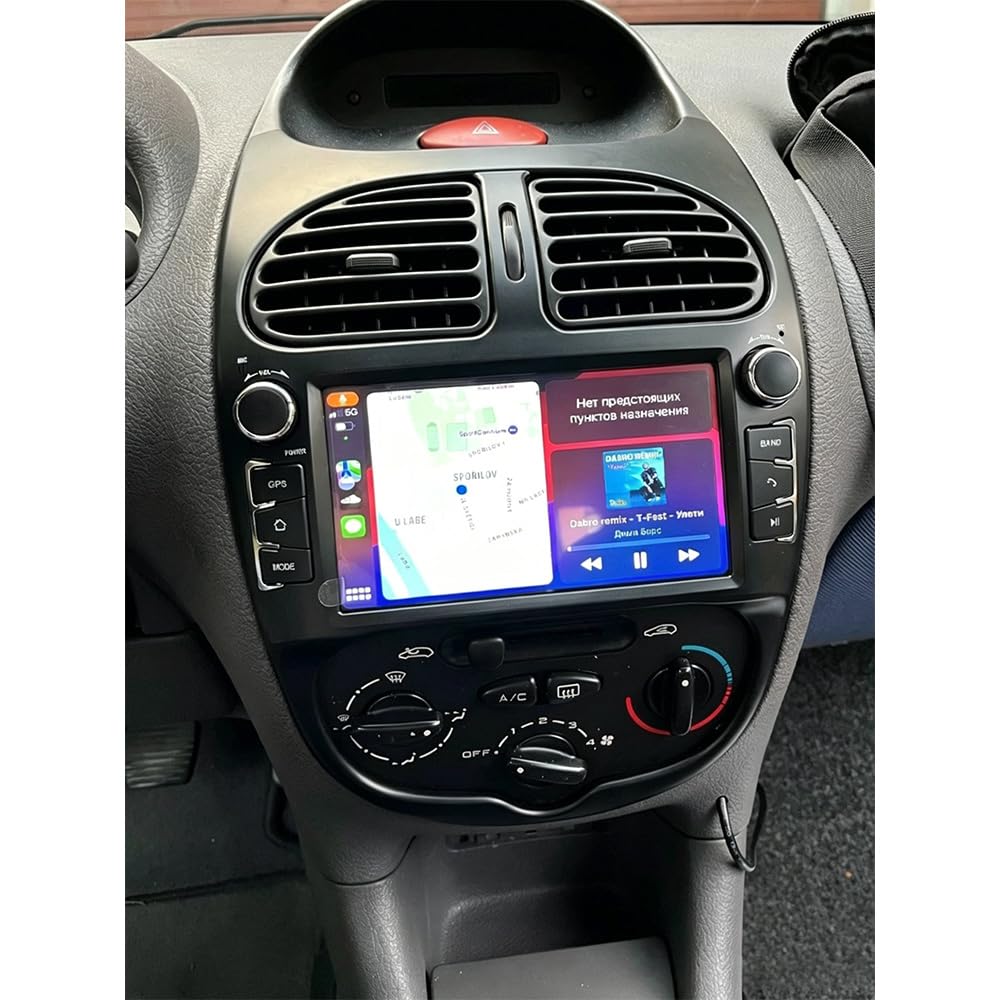 2+64G Android 14 Radio samochodowe 2 DIN do Peugeot 206 206CC 206SW 2000-2008, 7 cali Radio with Navi Bluetooth Autoradio with Wireless Carplay GPS Navi Kamera cofania Mirror Link GPS WiFi FM RDS