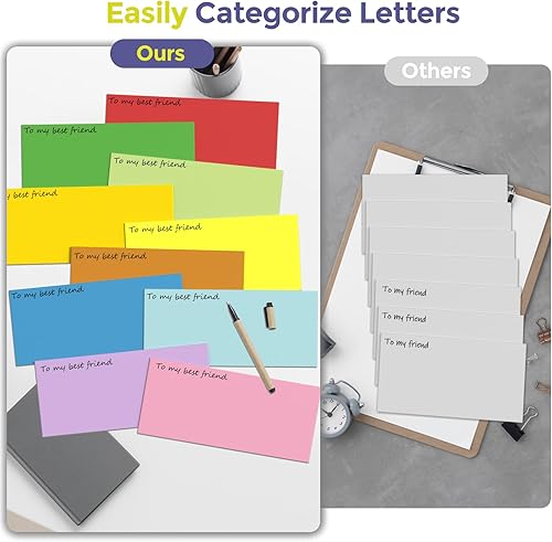 Miniatura 6 de CREGEAR Paquete de 50 sobres de seguridad autosellantes de colores #10, 4-18 x 9-12 pulgadas, 24 libras, sellado de seguridad tintado, despegar y