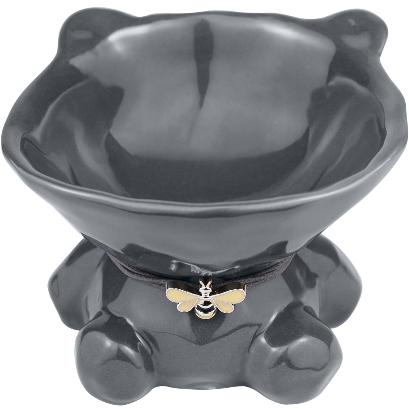 Busnos Cat Bowl Elevated Cat Bowls Whisker Friendly Cute Ceramic Tilted Food Bowls for Indoor Cats 5.4 Inch Wide 15° Raised Kitten Supplies Dishwasher