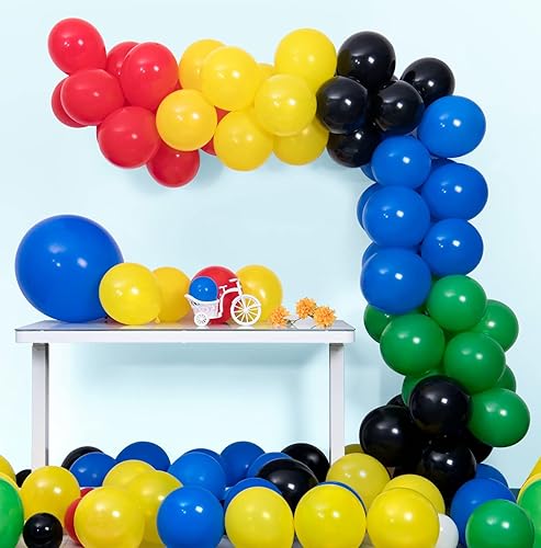 Miniatura 5 de Ponamfo Kit de guirnalda de globos negros, 154 piezas de arco de globos de látex de 5101218 pulgadas como globos de fiesta de cumpleaños, globos de