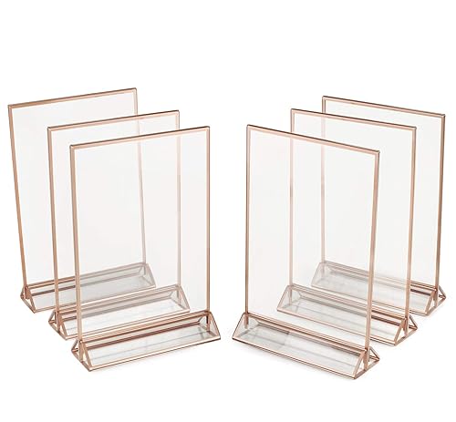 Miniatura 9 de Super Star Quality -Marco de acrílico transparente de doble cara con soporte vertical y borde dorado de 5 x 7 pulgadas 3 milímetros paquete de 6