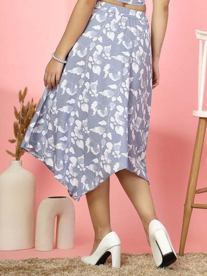 Image of OOMPH! Long Skirts for Women with Handkerchief Hem
