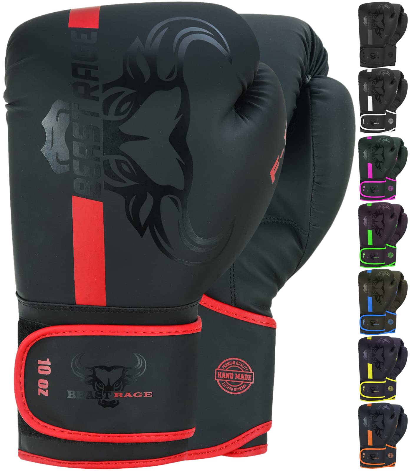 Beast Rage Guantes de Boxeo para Entrenamiento de Sparring Pro Impact Muay Thai MMA Kickboxing Hombres Mujeres Adultos Saco de Boxeo Pesado Almohadillas de Enfoque