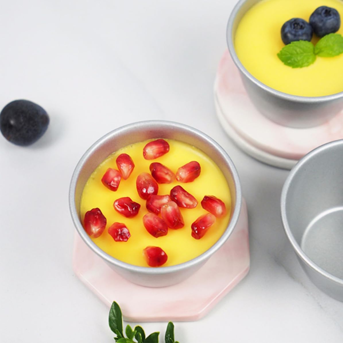ULTECHNOVO 3 Pièces Moule à Pâtisserie Rond Revêtement Antiadhésif en Acier à Haute Teneur en Carbone Résistant à Haute Température, pour Boutique de Gâteaux et Pâtisserie DIY