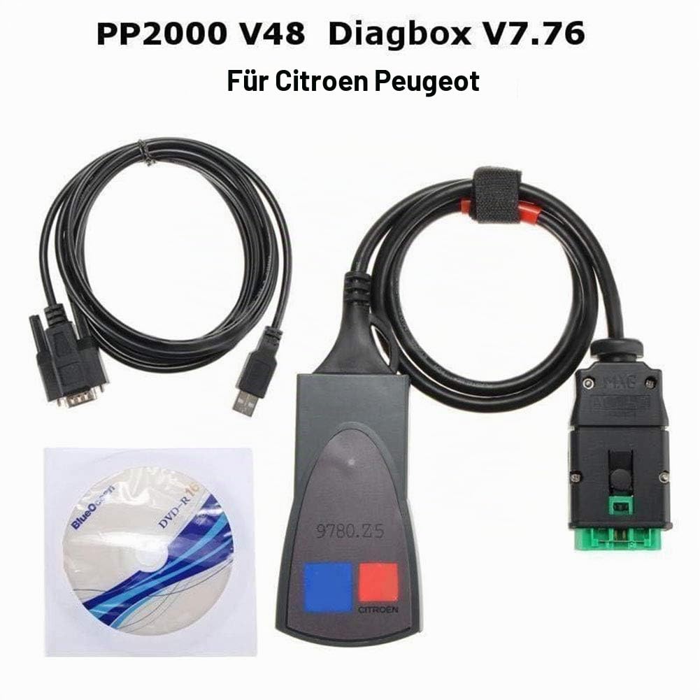 Scanner Diagnose, PP2000 Lexia-3 Auto Voiture Scanner Diagbox Scanner mit Neu Diagbox Lexia-3 PP2000 in Multi-Languages Erhältlich für Citroen Peugeot - Schwarz