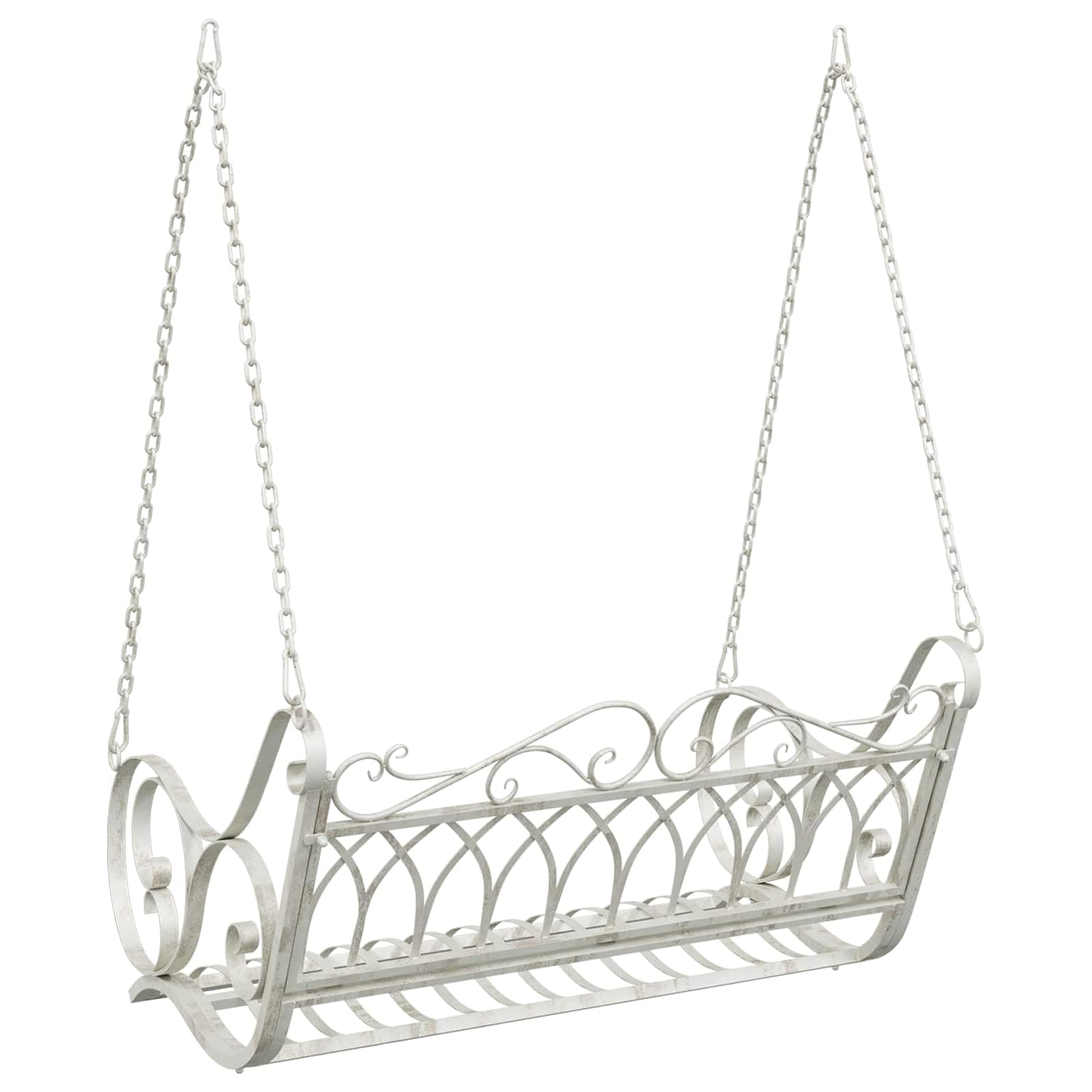 Altalena da Esterno in Acciaio, 109 x 75 x 59 cm, Bianco co