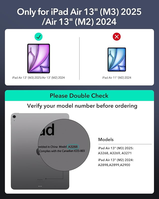 ESR iPad Pro 11 hüvely billentyűzettel, mágneses állvánnyal, M5/M4 2025/2024 - iPad Air 13 (2024), White