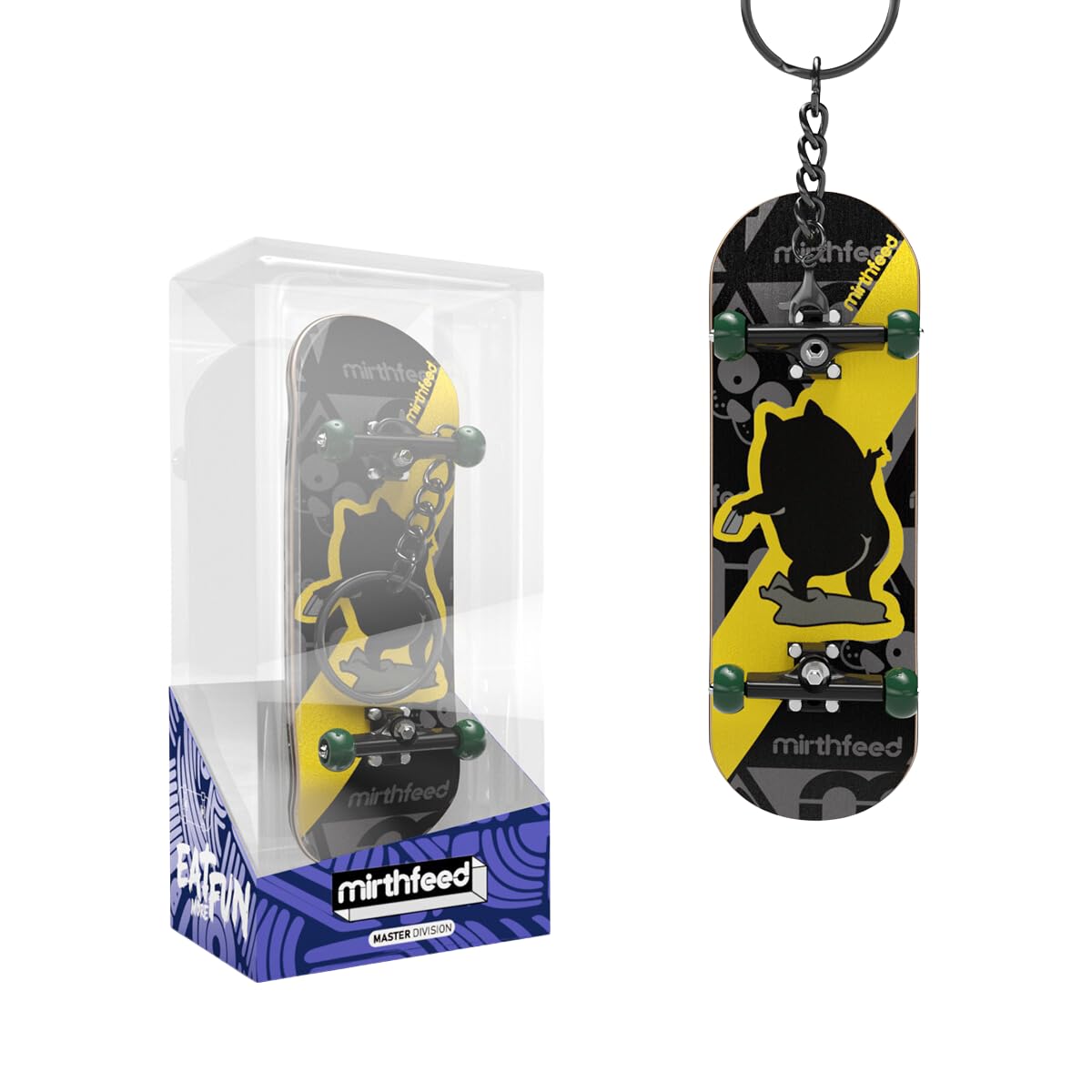 BIGH Fingerboard Schlüsselanhänger Aus Natürlichem Ahornholz - Professionelles Patin Finger Spielzeug Geschenk - Skate Finger